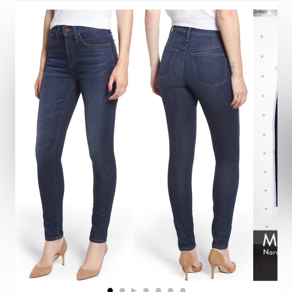 Caslon High Waist Skinny Jeans (Style J9343) Dark Wash